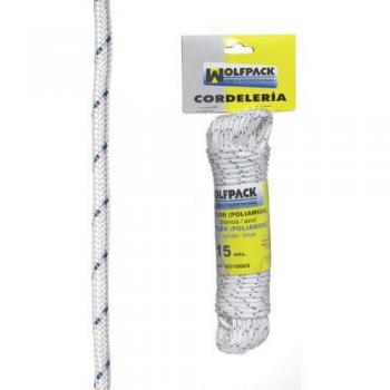 WOLFPACK LINEA PROFESIONAL 16010065 Cuerda Nylon Alta Tenacidad Blanca/Azul