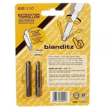 Bianditz 239902 Juego de 2 extractores de tornillos, 1/4 en HSS, Amarilla-Negra, 0
