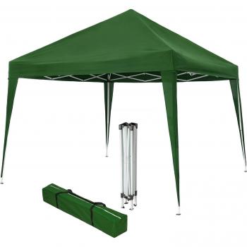 Carpa de jardín plegable Linosa 3 x 3 m - cenador de jardín con estructura sólida de acero, revestimiento en polvo, pies ajustables en altura y anclaje para mayor estabilidad