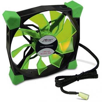 Inter-Tech CobaNitrox N-120-GR Carcasa del ordenador Ventilador 12 cm Negro y Verde con Diseño de Alto Rendimiento