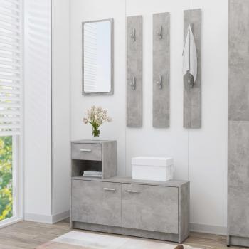 vidaXL Concrete Grey Hallway Unit 100x25x76.5 cm Engineered Wood