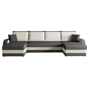 Sofá rinconero Comfivo 233 con función de descanso y caja de ropa de cama, dimensiones 304x140x80cm