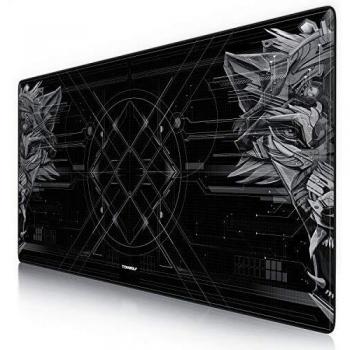 CSL – Alfombrilla de ratón de gaming Titanwolf 1200 x 600 mm – XXXL alfombrilla de ratón grande con diseño – Base de mesa grande – mejora la precisión y velocidad – XXL – para ratón y teclado Logitech