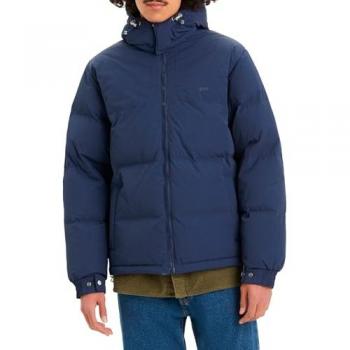 Chaqueta con capucha Levi's Rockridge Short Puffer acolchada azul oscuro para hombre, talla M