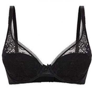 Felina Conturelle by 807822-004 Women's Secret Garden Black Embroidered Plunge Bra 85D