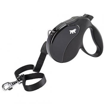 Ferplast - Correa retráctil para Perros Amigo Cord Long, Cordón Enrollable, 7 m, máx. 20 kg, Negro