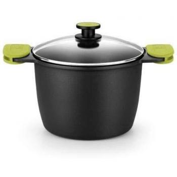 Olla Alta Foodie de Aluminio Fundido 20cm, Color Negro, Marca Bra