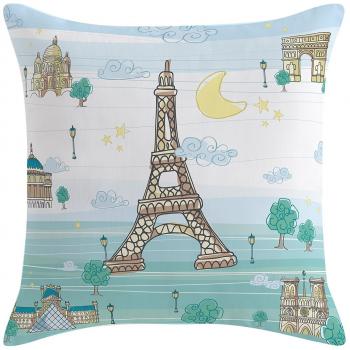 Eiffel Baby Francia - Funda cojín, 40 x 40 cm, color azul / verde