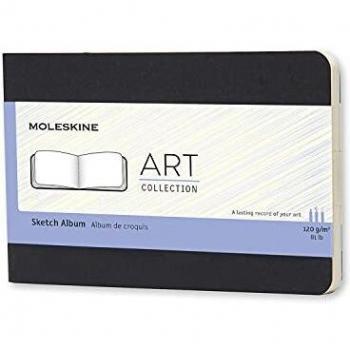 Moleskine - Art Collection, Cuaderno para Bocetos y Dibujo con Tapa Dura, Papel Adecuado para Bolígrafos, Lápices y Carboncillo, Color Negro, Tamaño de Bolsillo 9 x 14 cm, 72 Páginas