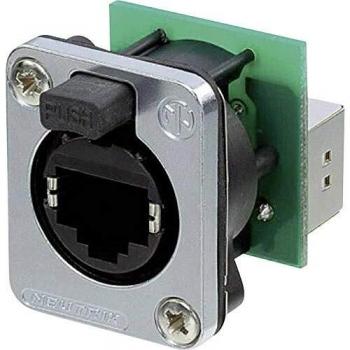 Neutrik EtherCon® NE8FDP-SE RJ45 Feedthrough Connector, 8P8C, Black
