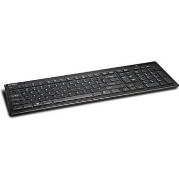Kensington Advance Fit Slim Type Wireless Keyboard - Teclado RF Inalámbrico, QWERTY Español, Negro con Alfombrilla con Reposamuñecas ErgoSoft para Ratones Estándar
