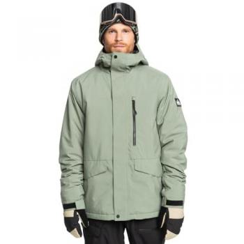 Quiksilver Chaqueta de esquí Mission Solid para hombre, color verde claro, talla XXL, diseño estándar