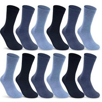 sockenkauf24 6 | 12 | 24 Pares de Calcetines Hombre & Mujer Algodón Negro 10700
