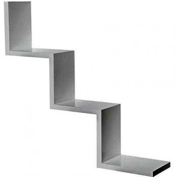 Estantería de Pared Zig-Zag con Fijación Invisible - Estilo Retro y Diseño Moderno