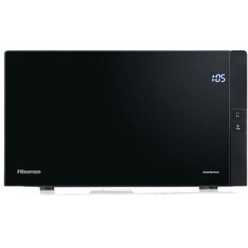 Microondas Hisense 25 Litros con Grill, Inverter 850W, Digital, Descongelación Rápida, Revestimiento Cerámico, Color Negro