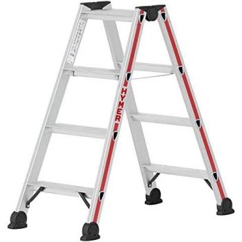 Escalera de Peldaños Doble 2x4, Altura 1.92m, Beidseitig Begehbar