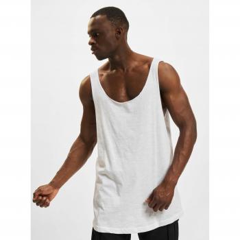 Camiseta Deportiva de Tirantes Larga con Bordes Abiertos Urban Classics, Blanca, Talla S para Hombre