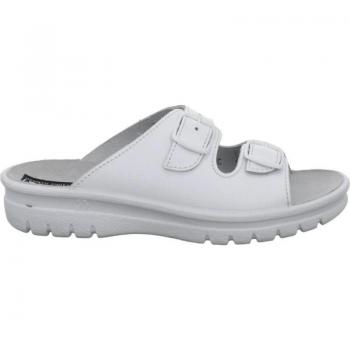 Cómoda Chancla en piel blanca con ajustes de hebilla de Westland by Josef Seibel, Modelo Metz-305, antes línea Village, cómodo piso, altura tacón bajo (1-3 cm), Referencia 3130595000