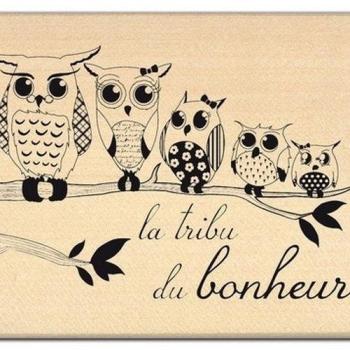 Florilèges Diseño FG 111062 Tampon Scrapbooking Felicidad Tribu Madera 7 x 10 x 2,5 cm