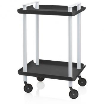 Carrito auxiliar multifuncional LEKY, armazón gris y negro, 2 estantes decorativos