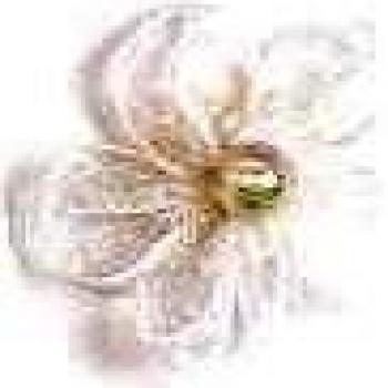 Crafty Impresiones gasa de la flor con perla, blanco