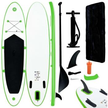 Set de Tabla de Paddle Surf Hinchable Verde y Blanco