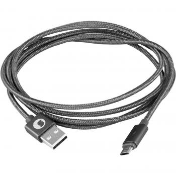 SilverHT 93639 - Cable MicroUSB Smart LED Luxury de 1.5 m, Macho-Macho, Color Gris Oscuro