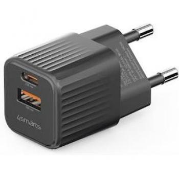 Cargador Rápido Mini 20W USB/USB-C VoltPlug Duos Negro