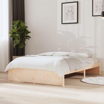 Estructura de cama de madera maciza 120x200 cm en color marrón