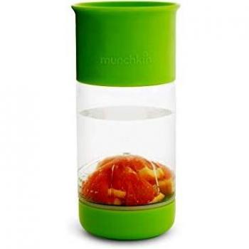 Munchkin Miracle 360° - Vaso de aprendizaje con infusor de frutas, 14oz /414ml, Verde