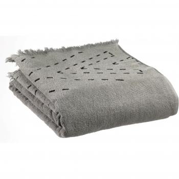 Toalla y guante de baño Vivaraise JULIA en Gris 90x150 cm