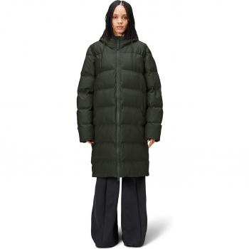 Rains Alta Long Puffer Jacket - Green - Unisex - Size: S (Female) - Size: 10/8