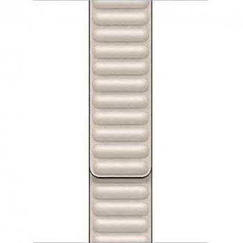 Apple Watch Correa de eslabones de Piel Blanco Tiza