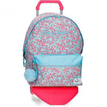 Mochila portaordenador escolar Pepe Jeans Aide con carro, dos compartimentos y diseño multicolor
