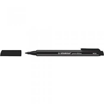 Rotulador STABILO pointMax 0.8 mm Negro - Paquete de 10 unidades