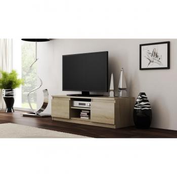 Mueble TV Topeshop RTV120 con 2 estantes, soporte para televisión y centro de entretenimiento, color marrón