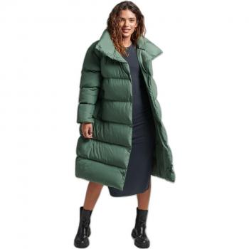 Superdry Women's Long Padded Down Jacket - Sustainable Military Duck Green