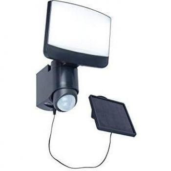 Foco solar LED Sunshine con panel de 18cm, sensor de movimiento y 7W, 500 lúmenes, color gris