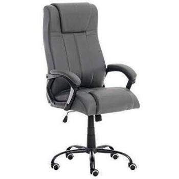 Silla de Oficina Matador en Cuero PU I Silla Ejecutiva Moderna & Regulable en Altura I Silla de Ordenador con Ruedas I Color:, Color:Gris