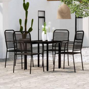 vidaXL 5-Piece Black Garden Dining Set