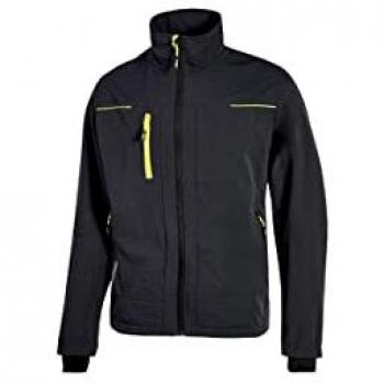 Chaqueta de trabajo U-Power Pluton, color negro y amarillo, modelo PE178BC-XL, talla XL para hombre, gama Performance