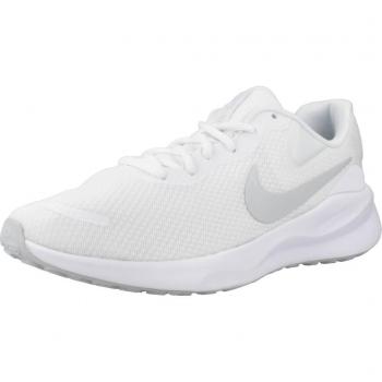 Nike Revolution 7 Zapatillas de running para hombre en color blanco y gris, con cordones, ideales para hacer deporte