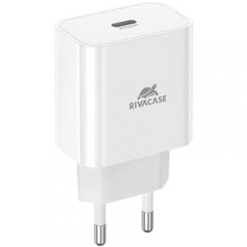 Cargador de Pared USB-C 20W Blanco Rivacase PS4101 (Carga Rápida, 1 Puerto)