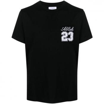 Off-White Men's Cotton Crew-Neck T-Shirt in Black | Size Small | OMAA027S24JER005 Color 1001