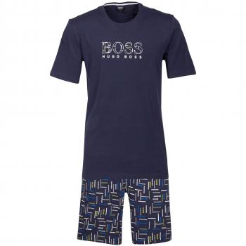 BOSS Relax Short Set, Pijama para Hombre, Azul