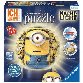 Ravensburger 3D Puzzleball Night Light - Minions, 72 Pieces