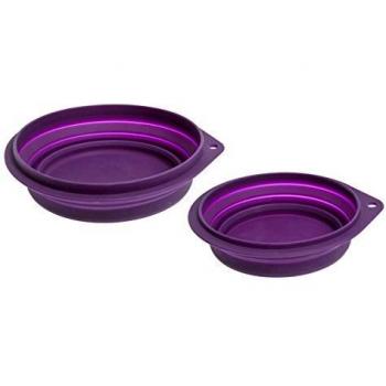Comedero Bebedero de Silicona Plegable 1000ml Rosa