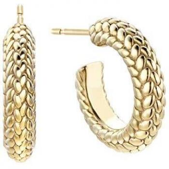 Pendientes de Durán Exquse de la coleccón piazza ralizada en plata 925 bañada en oro amarillo con forma de espiga
