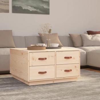 Mesa de salón 80x80x45 cm en madera maciza de pino Marrón