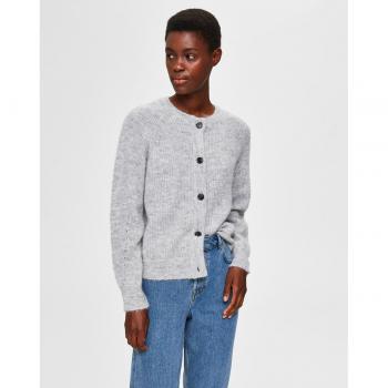 Selected Lulu Women's Knit Cardigan Light Grey Melange M